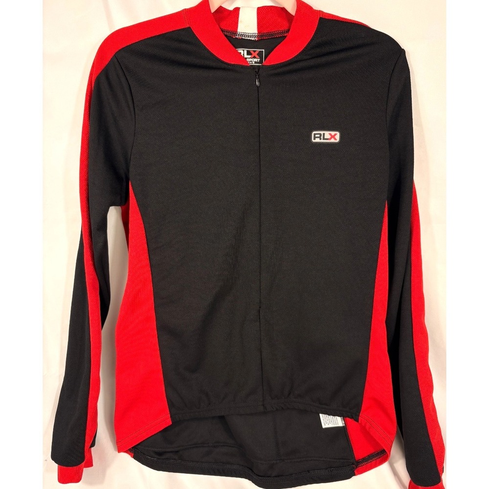 RLX Polo Sport Ralph Lauren Red Black Long Sleeve Womens Cycling Jersey Lrg NWT